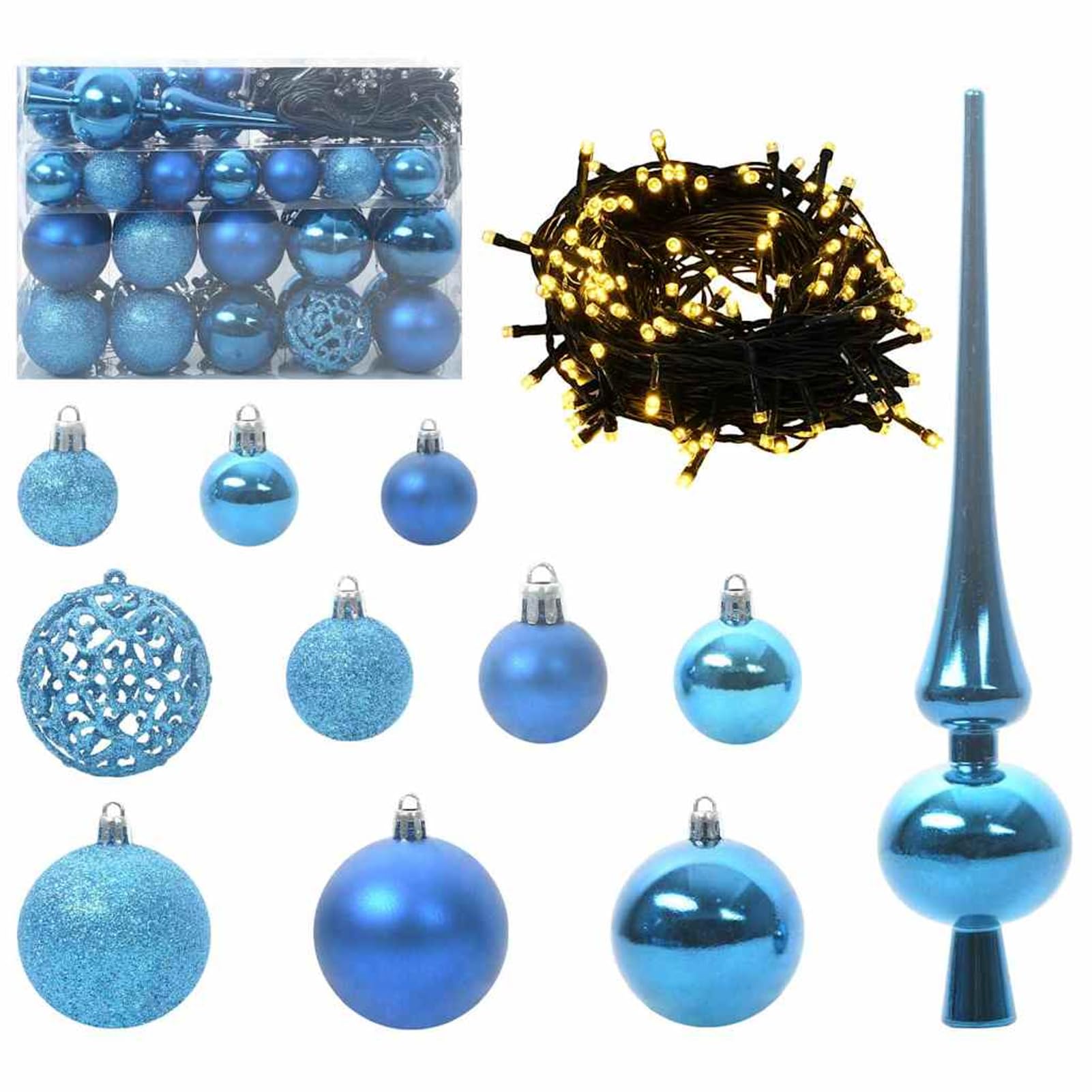 Gecheer Albero di Natale Bianco LED, 53 cm, Realizzato in PVC, Decorazioni festive, Atmosfera accogliente, per Interno ed Esterno