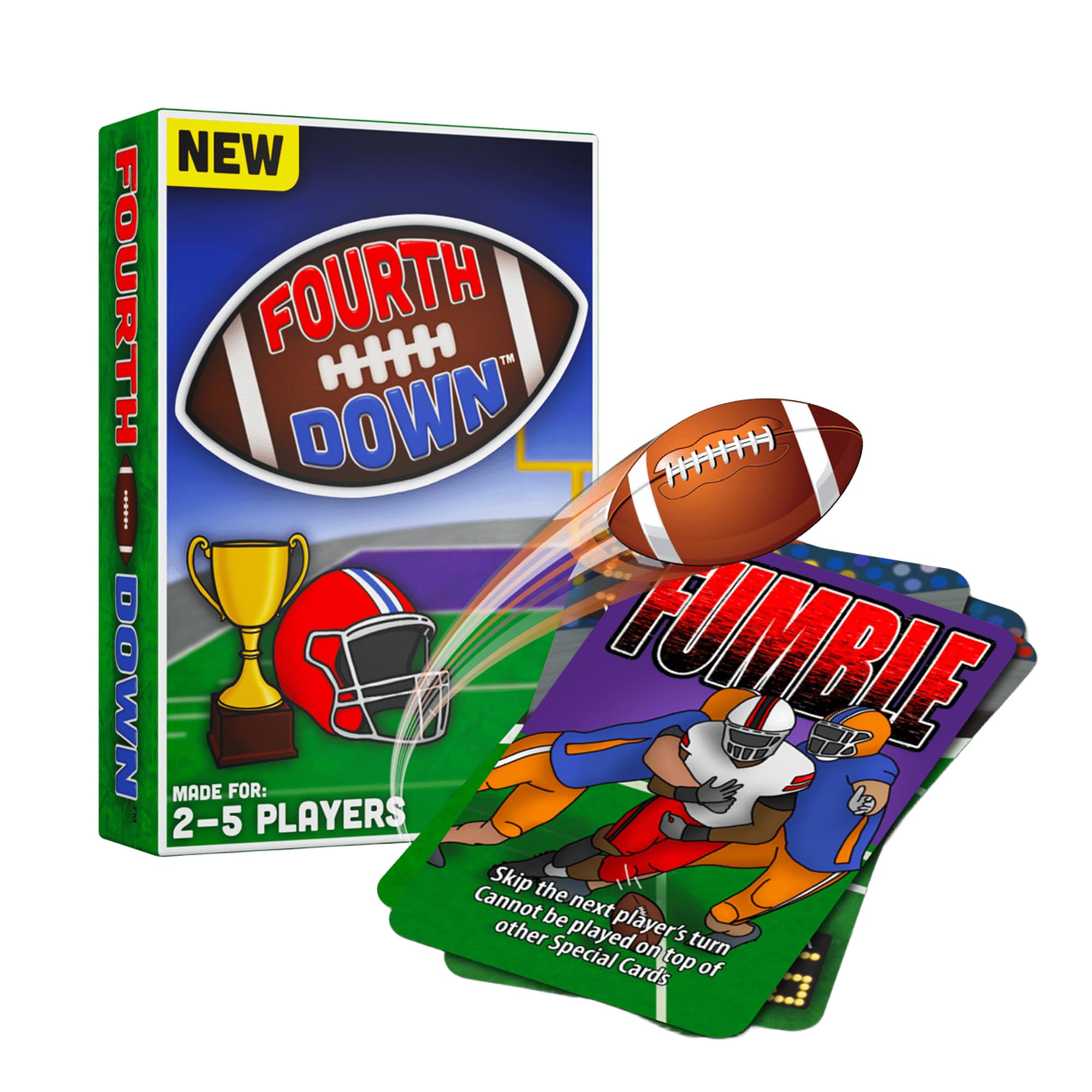 Fourth Down® - The Best Football Card Game for Super Bowl, Birthdays, Parties, Family Game Night, Travel for Kids, Football Fans, Friends, Family! 2-5 Players Age 7+