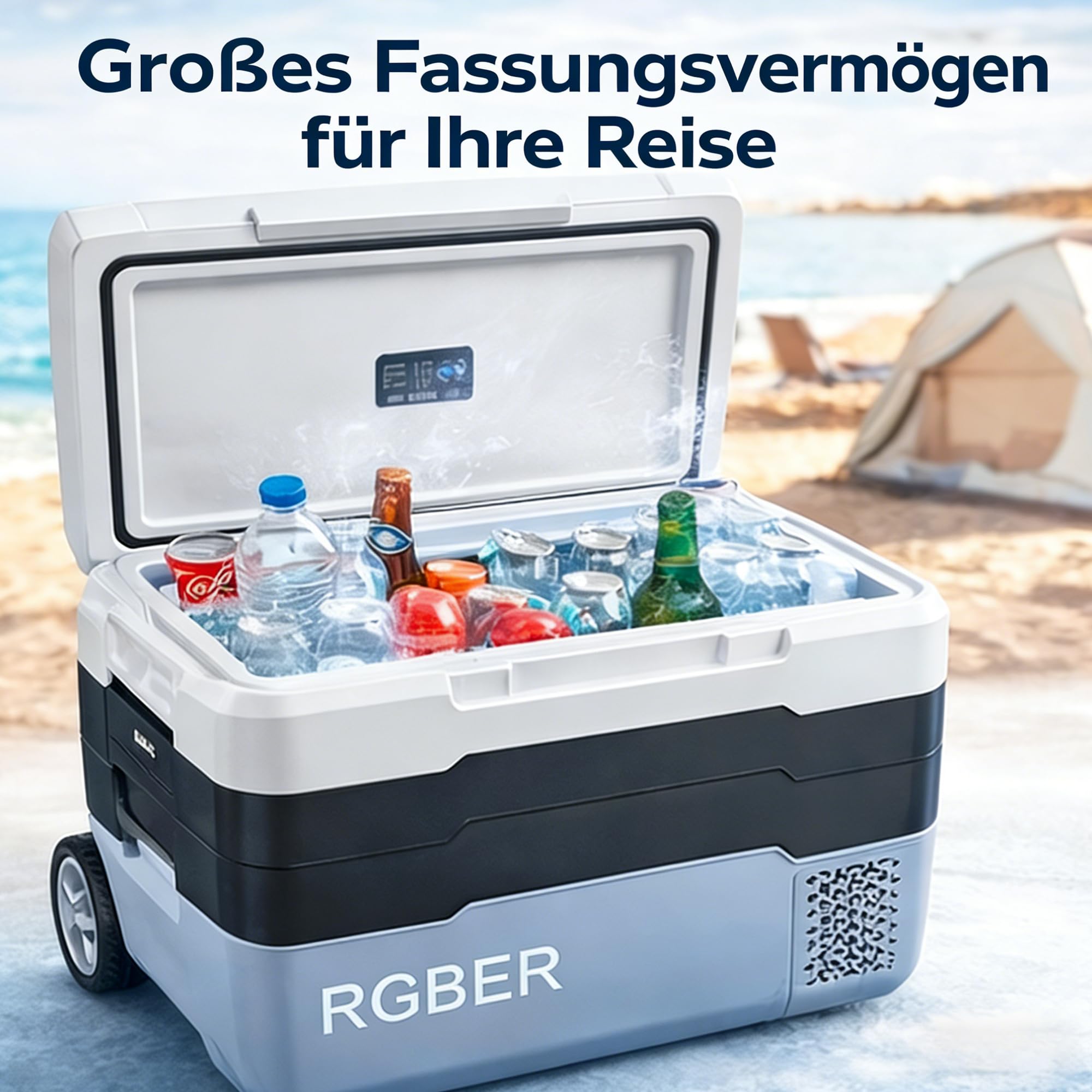 RGBer TG-Serie Kompressor Kühlbox 40 Liter 2in1 Doppelzone Kühl- & Gefrierfach 12/24V 230V -20°C