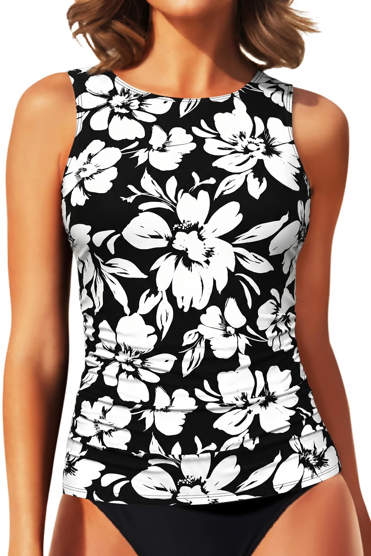 Daci Tankini Tops for Women Tummy Control Swim Top Only