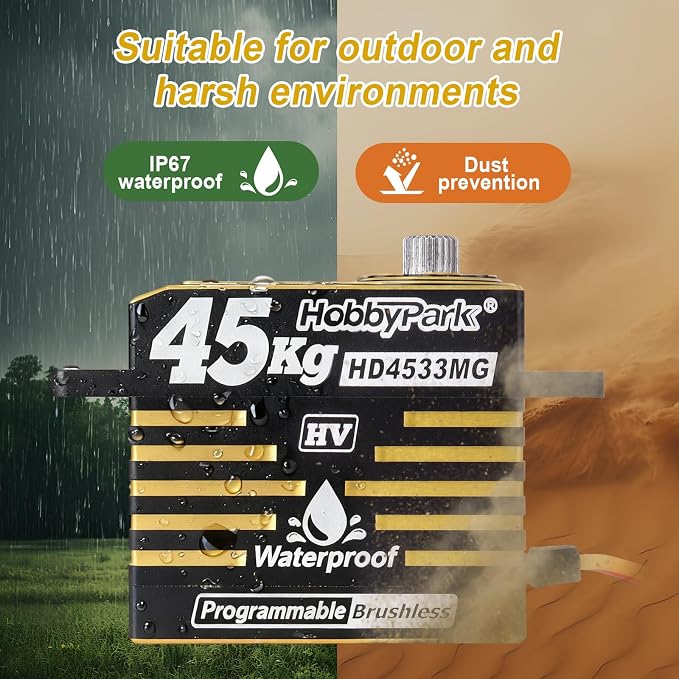 Servo Brushless 45kg Torque Alto Impermeable 8.4V HobbyPark miniatura 2