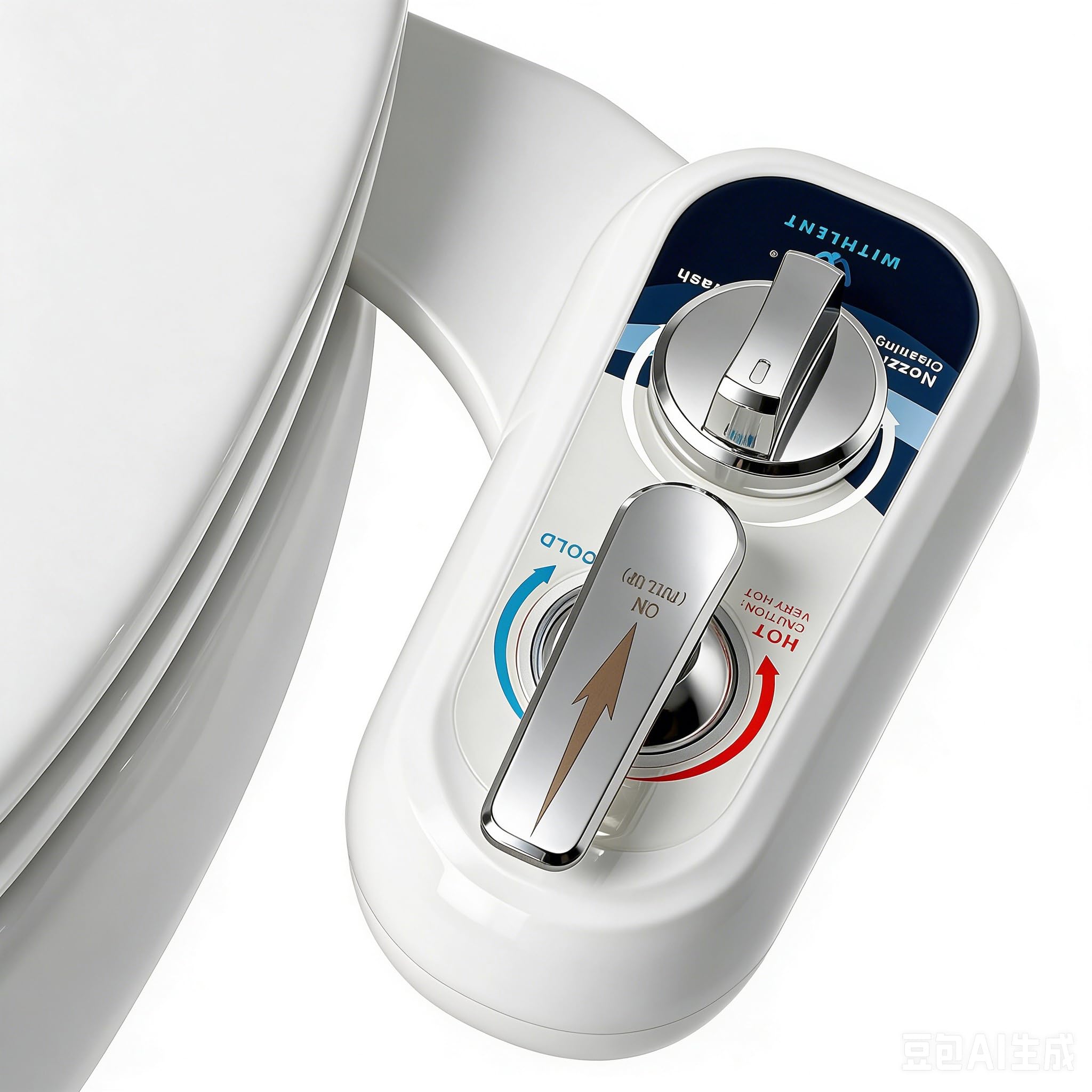 Toilette Japonaise Gauche - eau chaude Bidet Toilette WC non électrique pour toilette avec accessoire de toilette bidet à double buses，Nettoyage avant