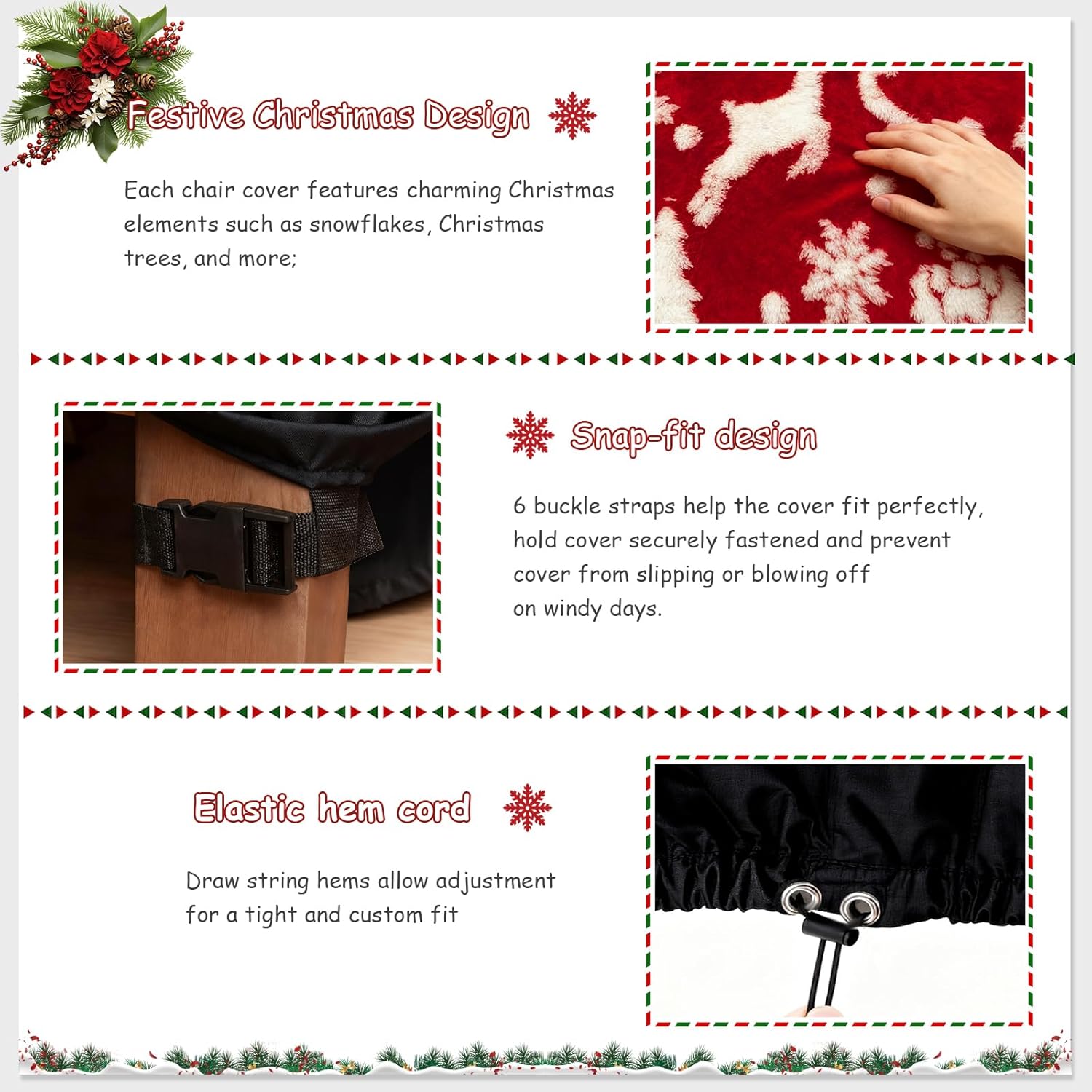 Blanket for Adirondack Chair,Waterproof Full Coverage Adirondack Chair Covers, Christmas Flannel Seat Cover 2-in-1, Christmas Outdoor Decor (Santa Claus)