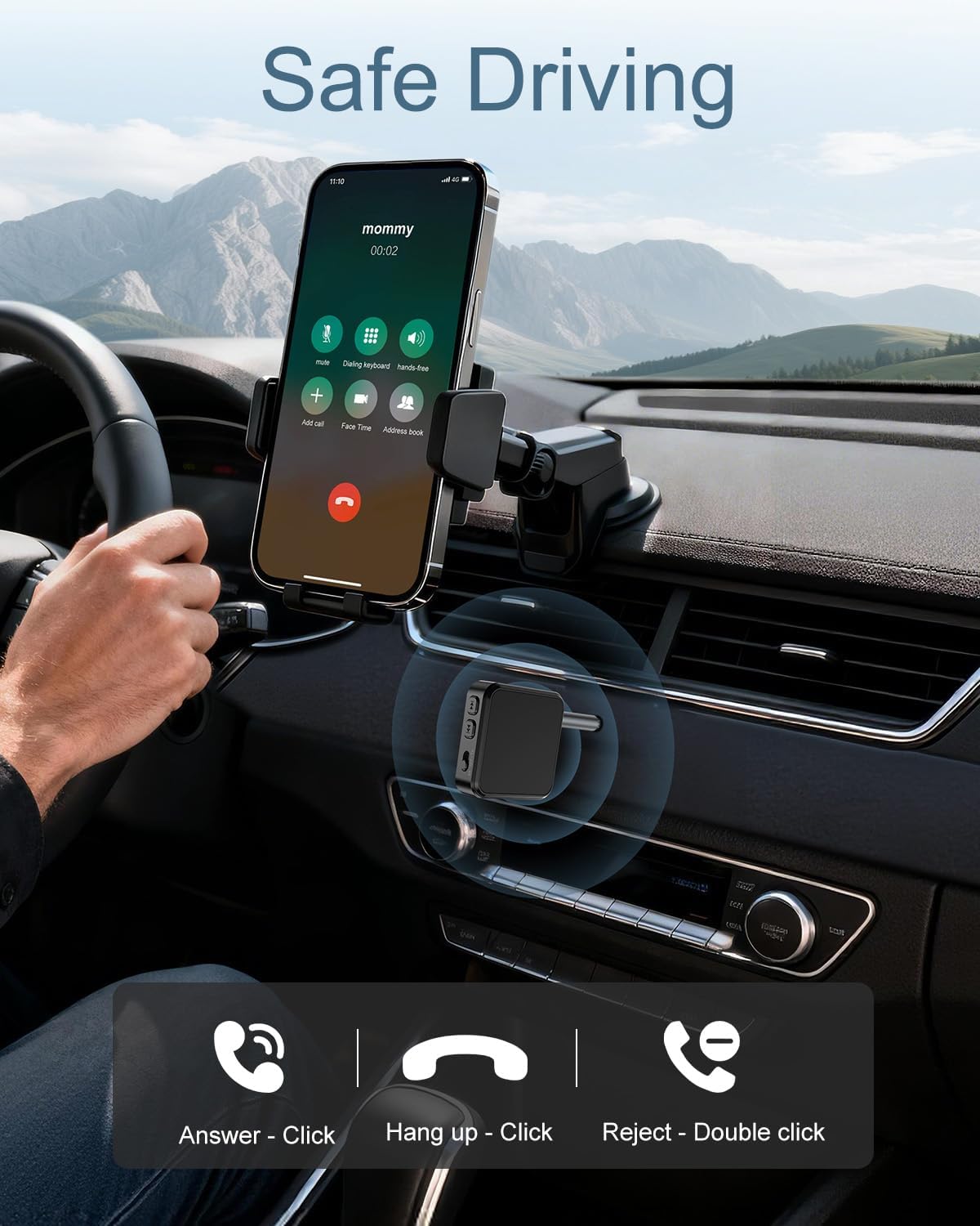 Upgrade Bluetooth 5.4 Car Adapter with 16-Hour Battery, 2-in-1 Hi-Fi Stereo Wireless Transmitter/Receiver for Car, Home Stereo, Headphones, Hands-Free Calling
