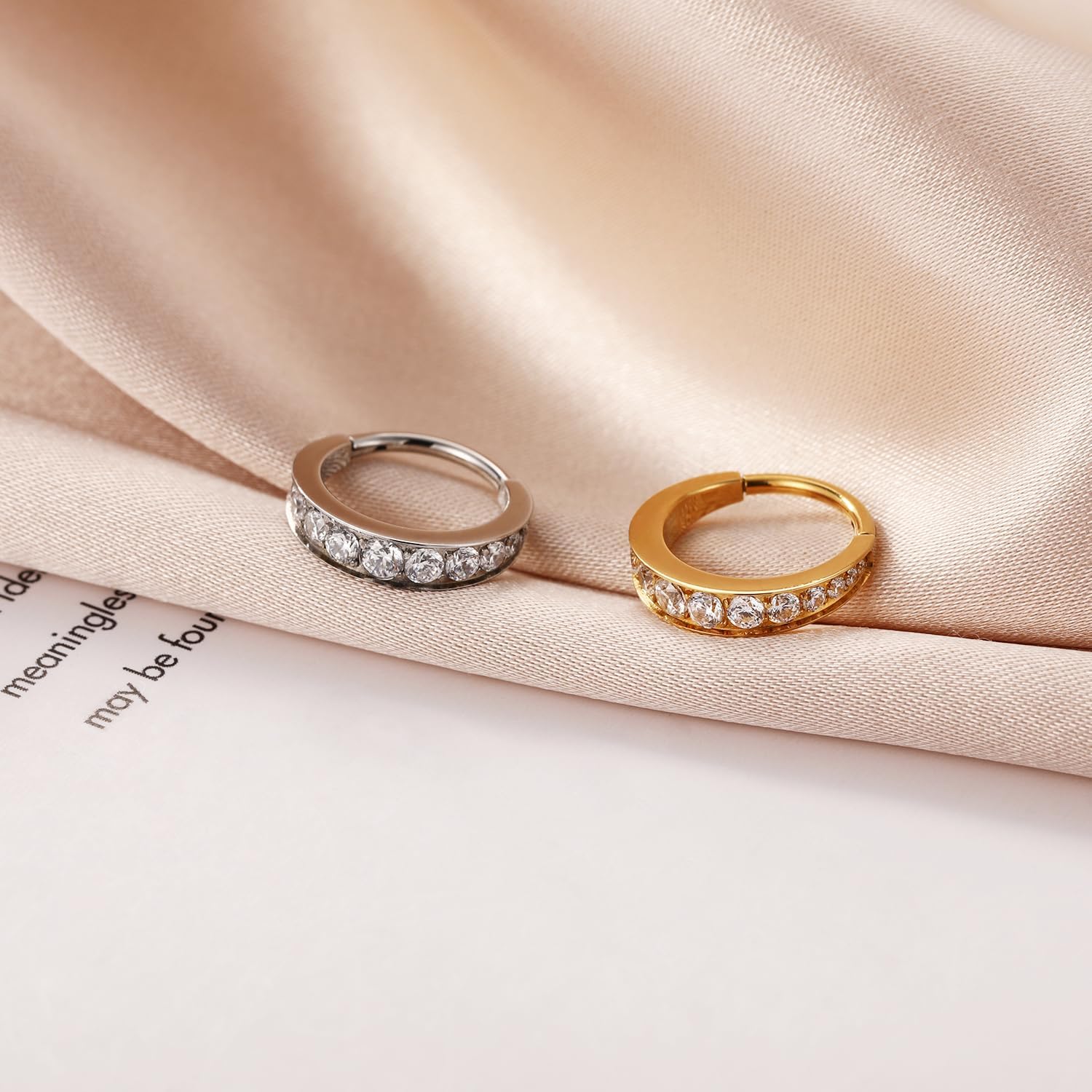 Conch Piercing Jewelry 16 Gauge Hoop Earrings Conch Jewelry Nose Hoop Surgical Steel Septum Jewelry Gold Conch Earrings Hinged Nose Rings 8mm Helix Cartilage Earring - Image 8