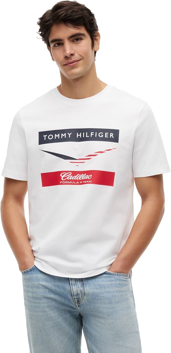 Camiseta gráfica de manga corta con diseño Chevron para hombre