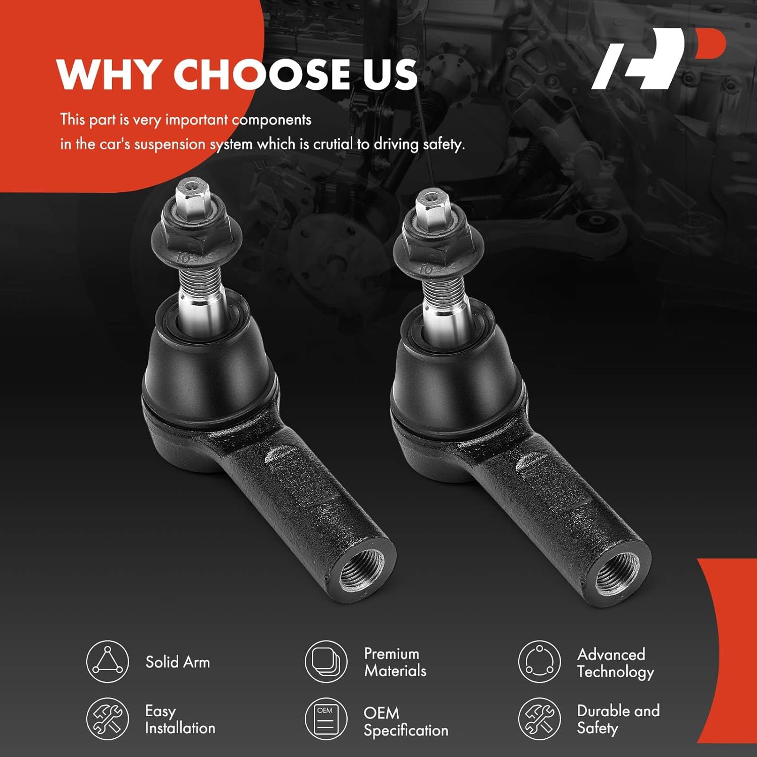 A-Premium 2 x Front Outer Tie Rod Ends, Compatible with Ram 1500 2013-2018, 1500 Classic 2019-2024