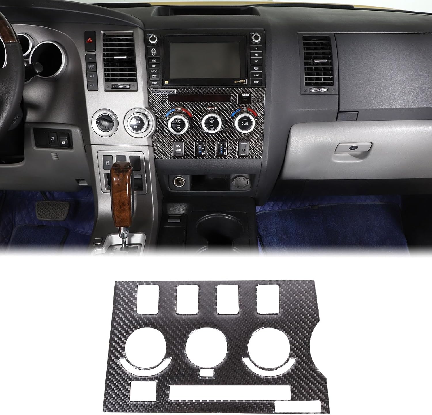 Car Air Conditioning Adjustment Switch Panel Trim Sticker Fit Toyot@a Tundra 2007-2013 Center Console Dashboard Air Conditioning Control Switch Decorative Decal Sticker Protect Cover Inner Accessories
