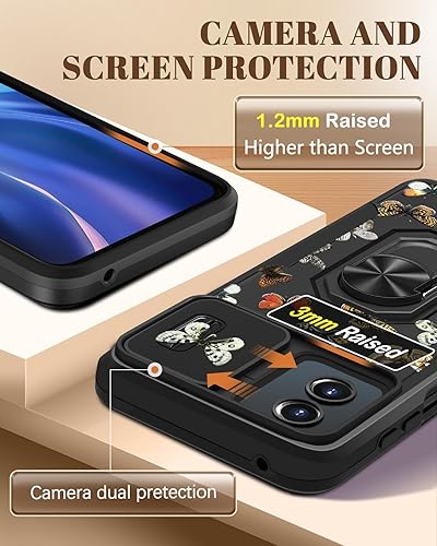 Miniatura 3 de Miss Adola Funda para teléfono Motorola Moto G 5G 2023 con cubierta de cámara deslizante y soporte para mujer, elegante diseño de mariposa para