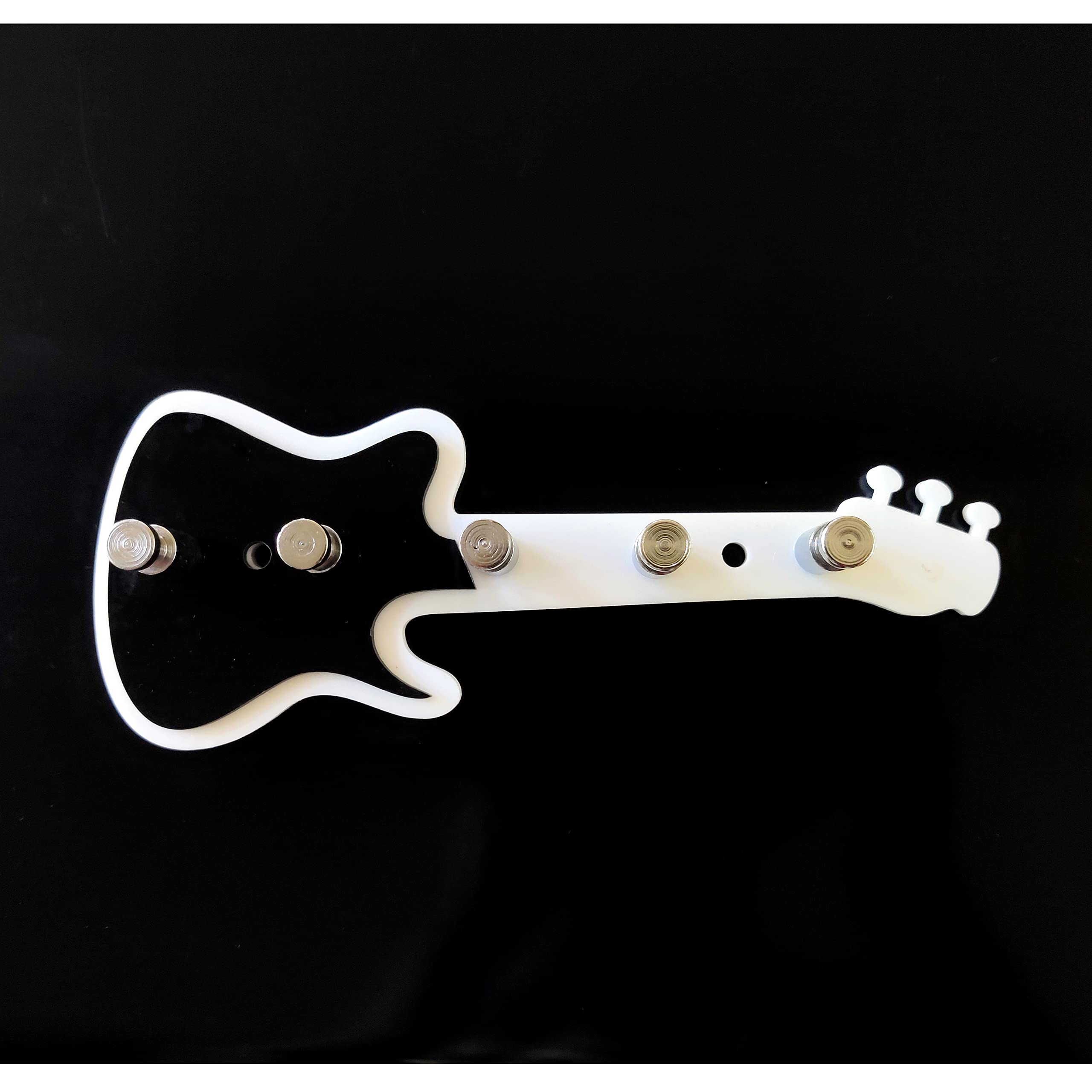 FORTUNE High Grade Acrylic Key Stand Wall Mount, 5 Hooks Cloth Holder, Jewelry Holder Multipurpose for Home, Hotels, Bathroom Accessories Decor- Black and White (Guitar Key Stand, Pack of 1) (B09TWF4JDX) Amazon Price History, Amazon Price Tracker