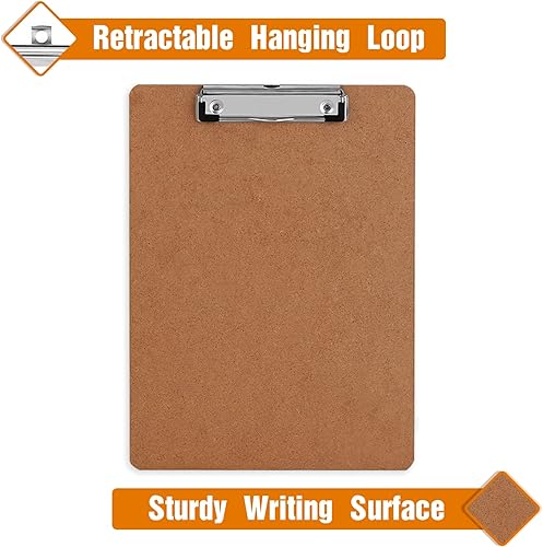 Miniatura 5 de HERKKA - Portapapeles para oficina, tamaño A4, tamaño estándar A4, con clip de perfil bajo, 12.5 x 9 pulgadas