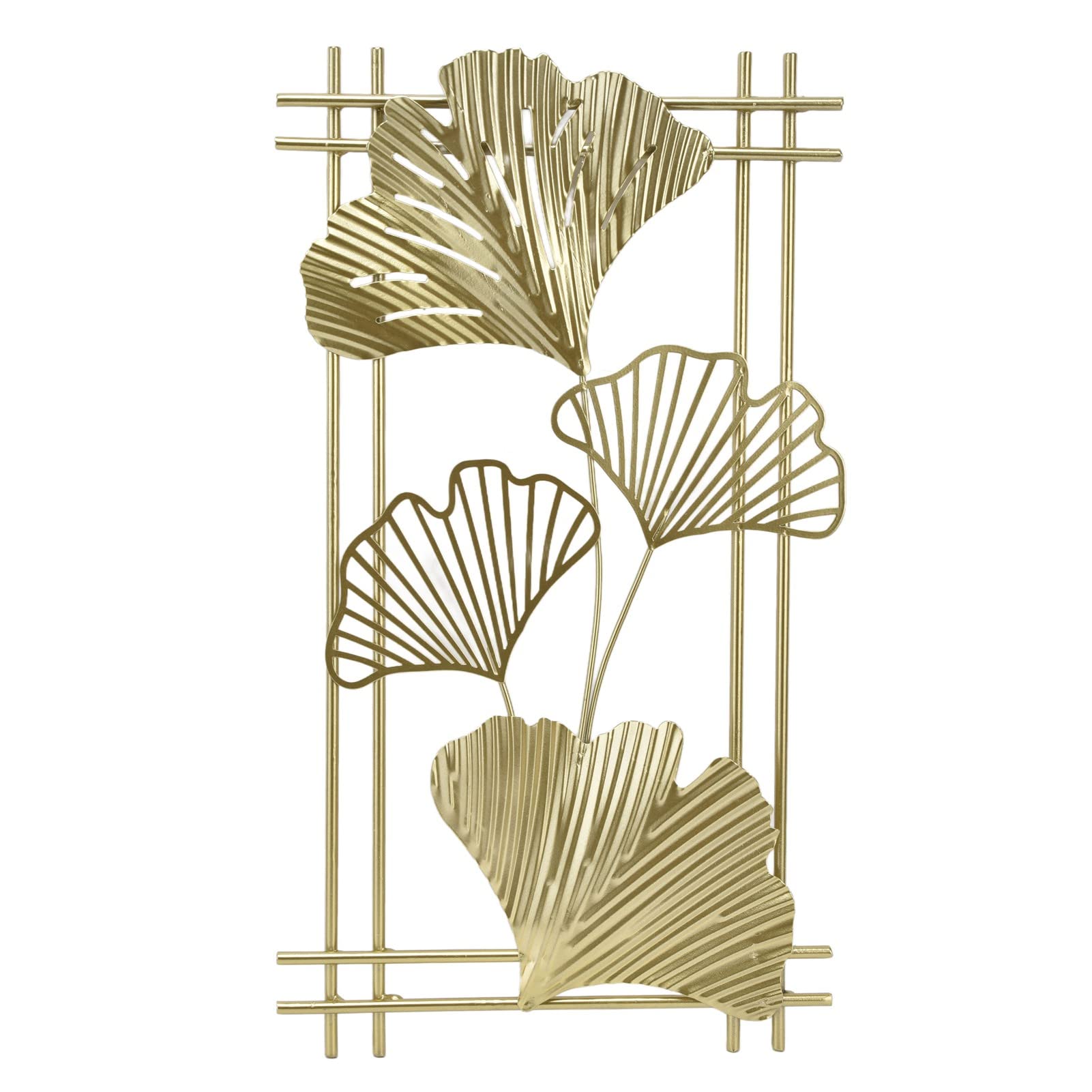 MOTUZP Decorazione da Parete in Metallo Ginkgo Decorazione da Appendere a Parete in Foglia, Decorazione da Parete in Foglia Dorata Decorazione da Appendere Scultura Artistica con