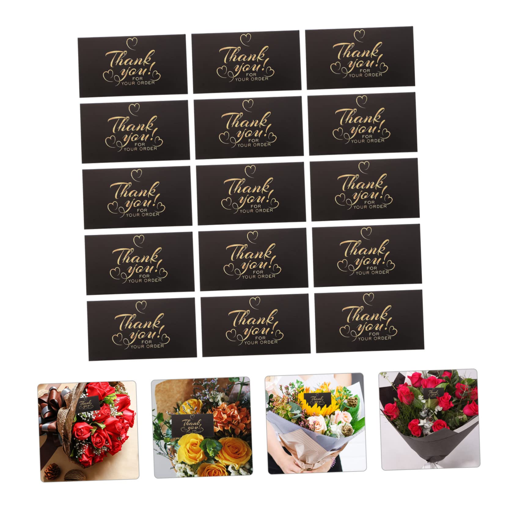 SHINEOFI 200piezas Tarjetas De Agradecimiento Elegantes Flores Tarjetas Para Clientes y Compradores Para Negocios Online y Agradece Tus Clientes Estilo
