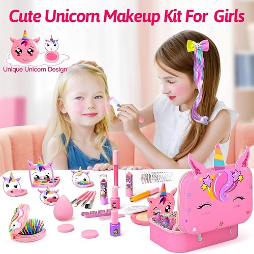 Miniatura 3 de Kit de maquillaje para niñas pequeñas, maquillaje de simulación para niños, juego de maquillaje de princesa, juguete para niños, juego de cosméticos