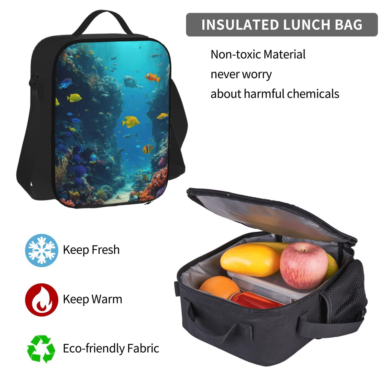 Zaino, borsa portapranzo, astuccio, set da 3 pezzi, per lavoro e
