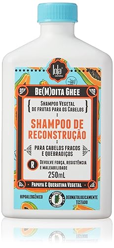 Lola Brasil - Colección Be(M) dita - Champú de reconstrucción de queratina vegetal y papaya 8.5 fl oz (8.45 Fl Oz)
