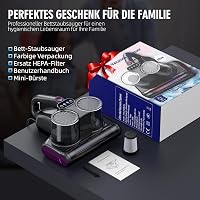 JPHYLL Ágyi Porszívó Matracokhoz UV Fénnyel 16 Kpa Szívóerő HEPA Szűrő Ultrahangos Melegítő Funkció Atkák Ellen 7