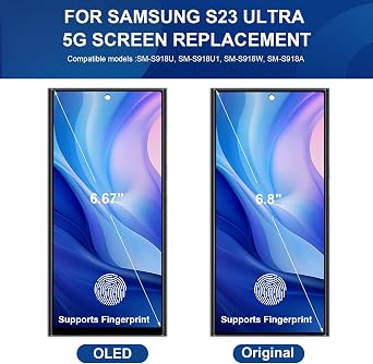 OLED for Samsung Galaxy S23 Ultra 5G LCD Screen Replacement for Samsung S23 Ultra Touch Digitizer Screen Display Assembly with Frame Toolkits S918U S918A US Version(Lavender)