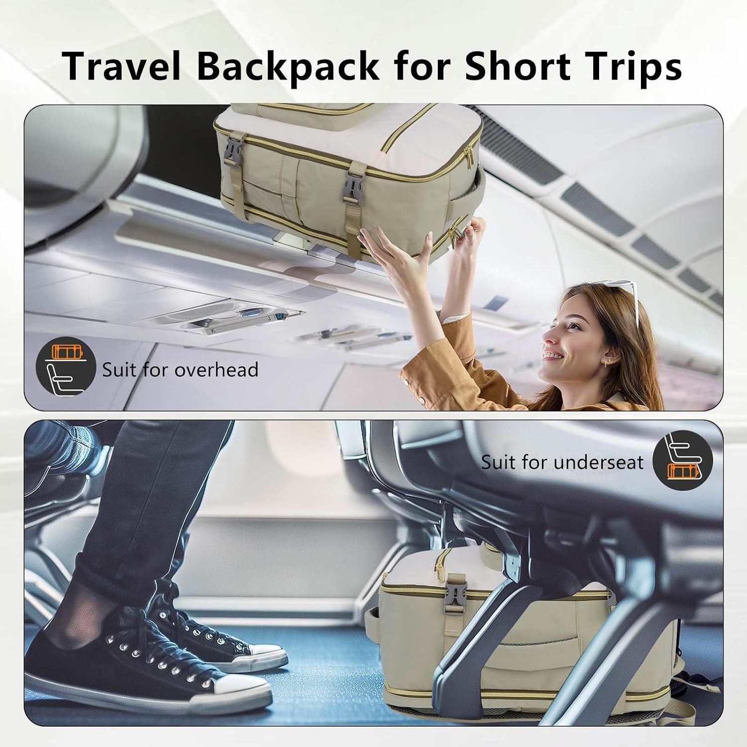 Travel Laptop Backpacks, 30L Carry On Backpack with 3 Packing Cubes, Travel Backpack for Women Airline Approved, Overnight Weekender Backpacks (Green)