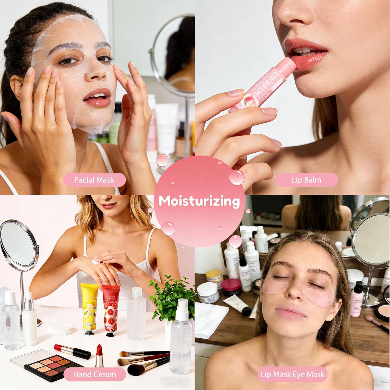 96PCS Bulk Gifts for Women,Spa Party Supplies,Spa Party Favors,Facial Mask, Hand Cream, Lip Balm, Under Eye Patches, Lip Mask, Birthday Bridal Baby Shower, Employee Appreciation Gifts Bulk