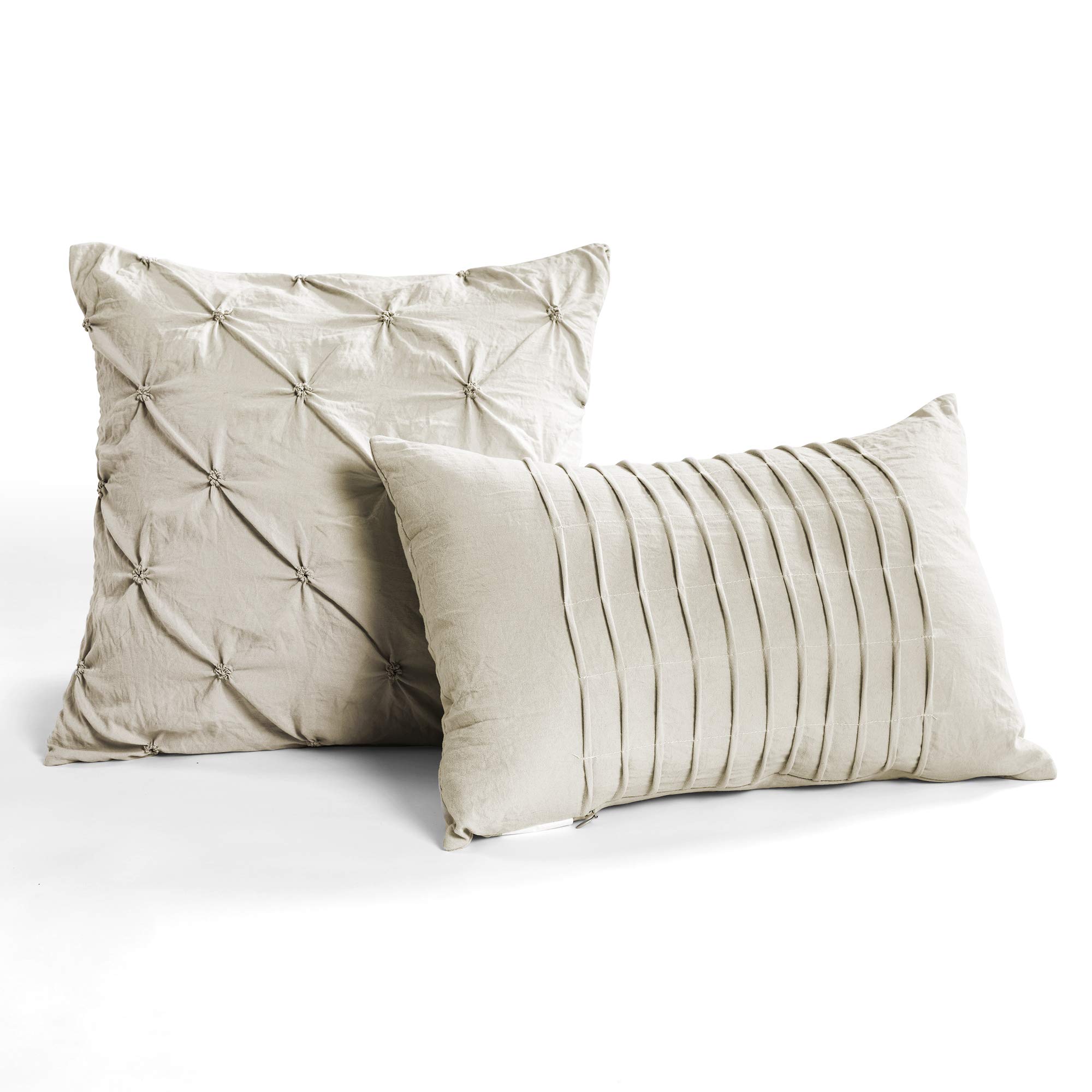Lush Decor Ravello Pintuck, Poliestere, Bianco, King