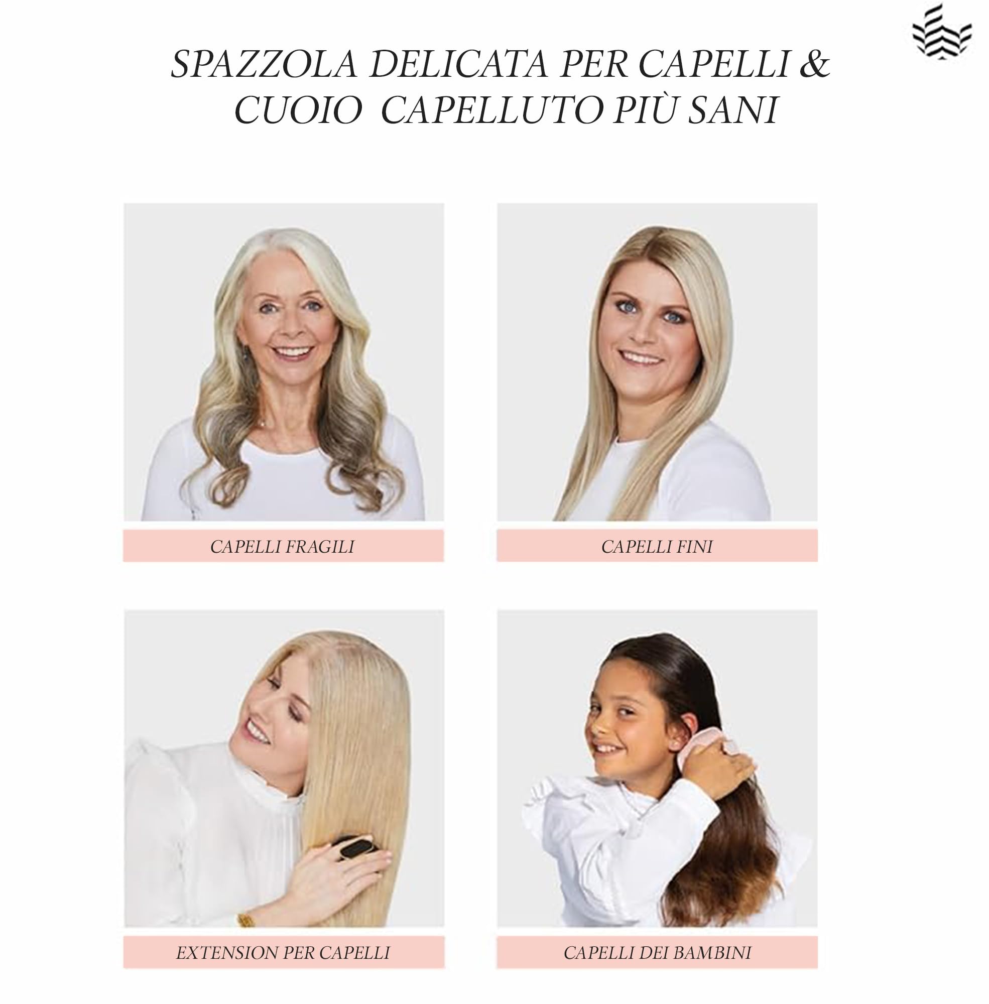 Spazzola Originale Manta Anti-Rottura – La Migliore Spazzola Districante e Flessibile per Capelli Sani, Diradati e di Tutti i Tipi, Cura Delicata dei Capelli per Donne e Uomini, Rosa