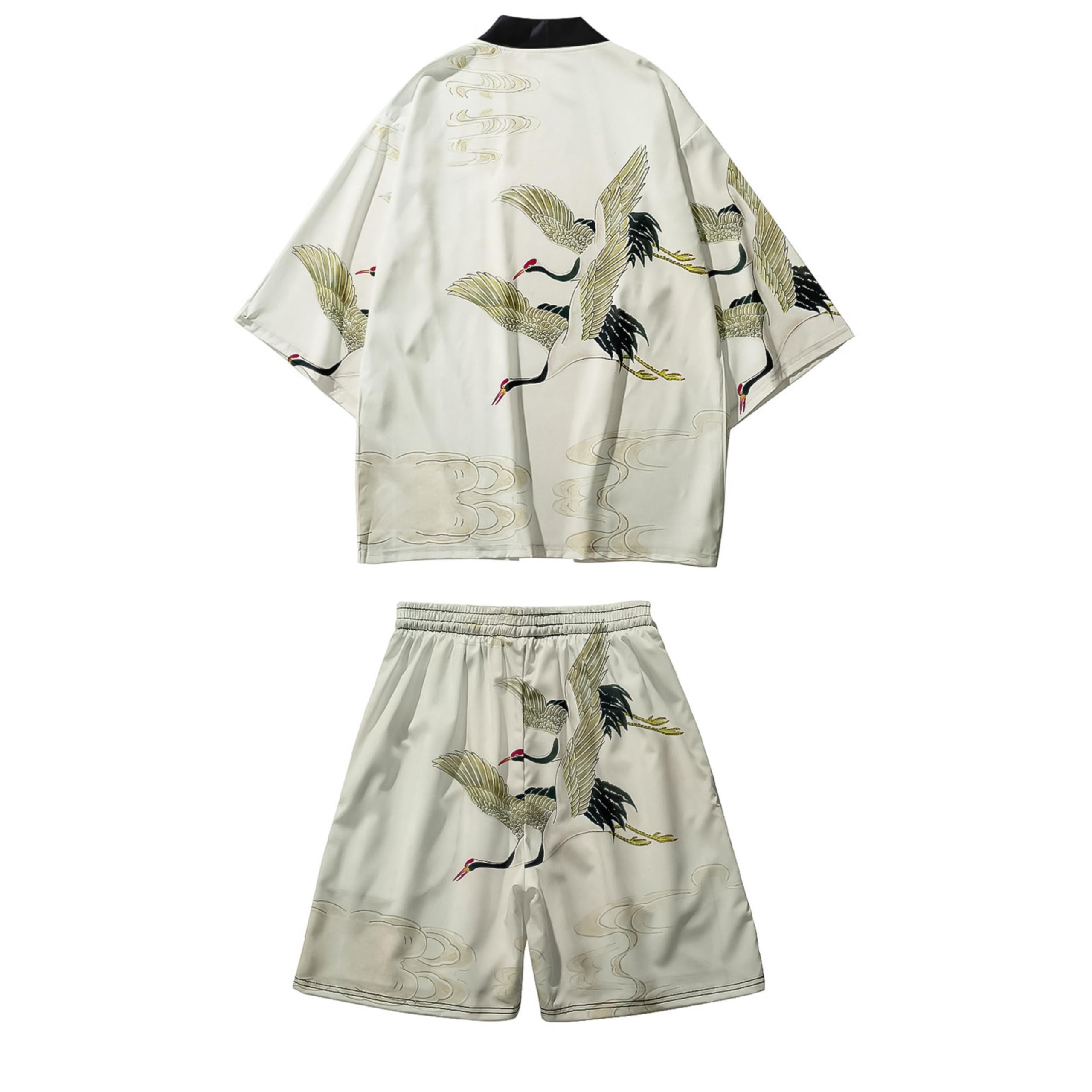 Men's Japanese Kimono Set 2 Piece Shorts Sets Summer Beach Vacation Outfits