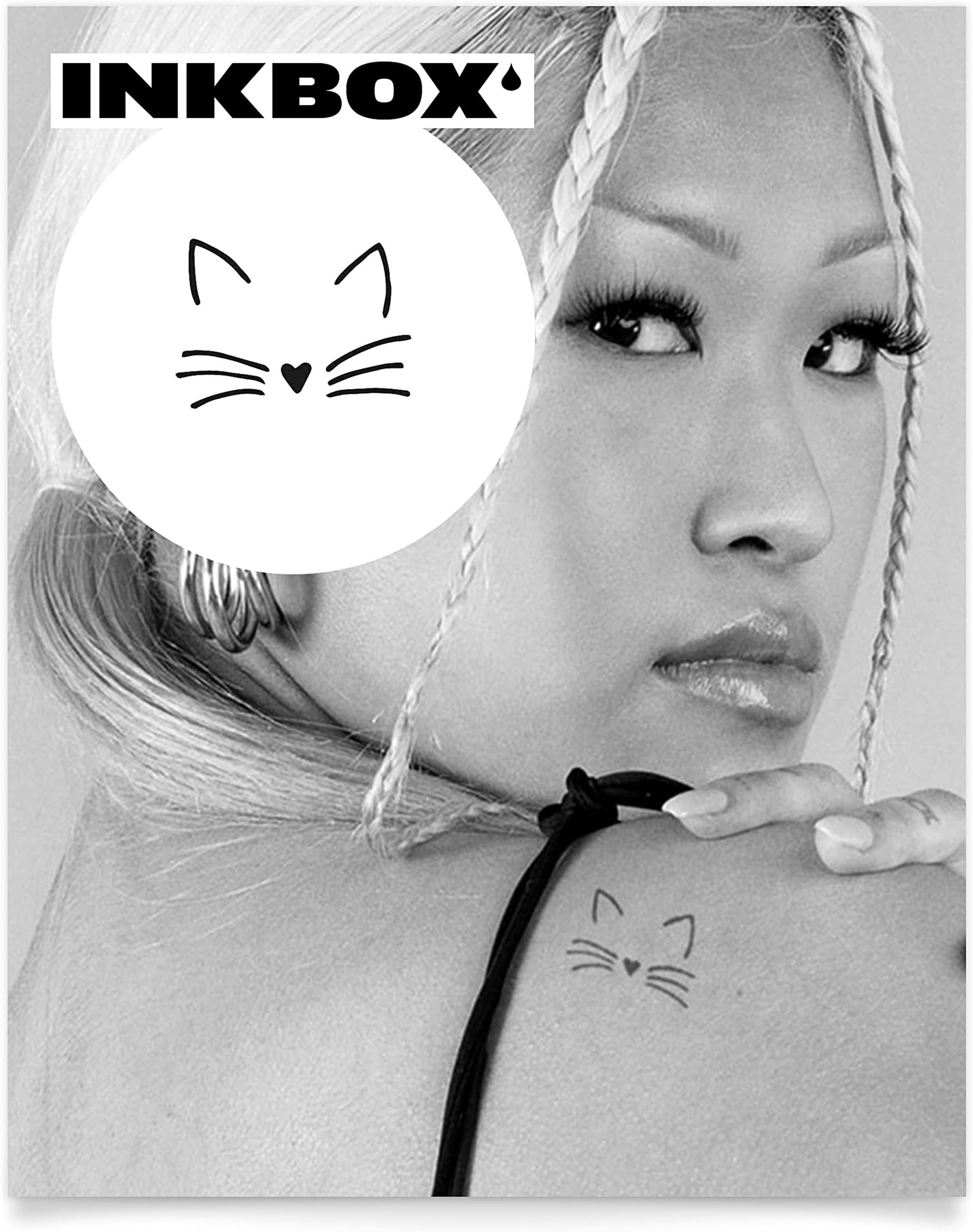 Inkbox Temporary Tattoos, Semi-Permanent Tattoo, One Premium Easy Long Lasting, Water-Resistant Temp Tattoo with For Now Ink - Lasts 1-2 Weeks, Kisapoka, 2 x 2 in