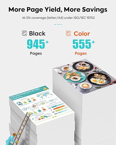 Miniatura 4 de TESEN Cartucho de tinta remanufacturado 127 T127 para Epson 127XL T127 XL de alto rendimiento para Workforce 545 845 645 WF-3540 WF-3520 WF-3530