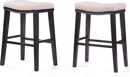 Christopher Knight Home Rosalie - Taburetes de tela para sillín (2 unidades), color beige