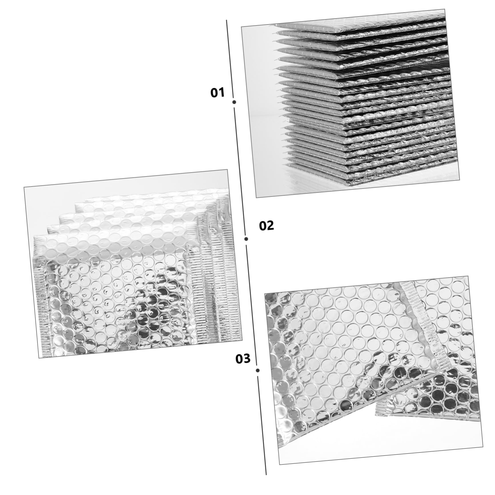 100 Pezzi Buste Imbottite Bolle Argento Auto Sigillanti in Materiale Sintetico Leggere per Spedizioni a Casa e Negozi