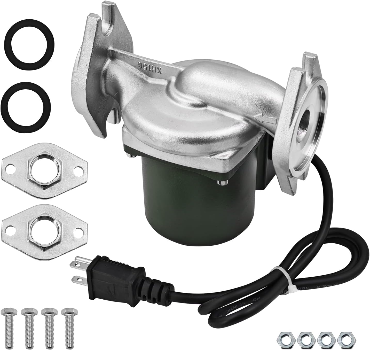 0011-SF4 Stainless Steel Cartridge Circulator Pump 1/8 HP 115V SS Circulator Water Circulating Pump with Flange Gaskets Replacement for 0011-SF4