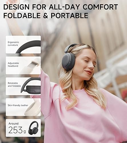 Miniatura 8 de Edifier W800BT Pro - Auriculares híbridos con cancelación activa de ruido, audio de alta resolución, cancelación de ruido de llamada AI, tiempo de
