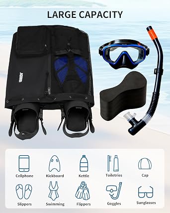 WANDF Mesh Swim Bag, Drawstring Beach Backpack
