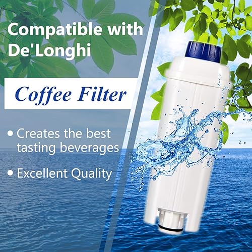 Miniatura 2 de Paquete de 2 filtros de agua DLSC002 compatibles con máquinas de café DeLonghi de repuesto para ECAM, ESAM, ETAM, BCO, EC
