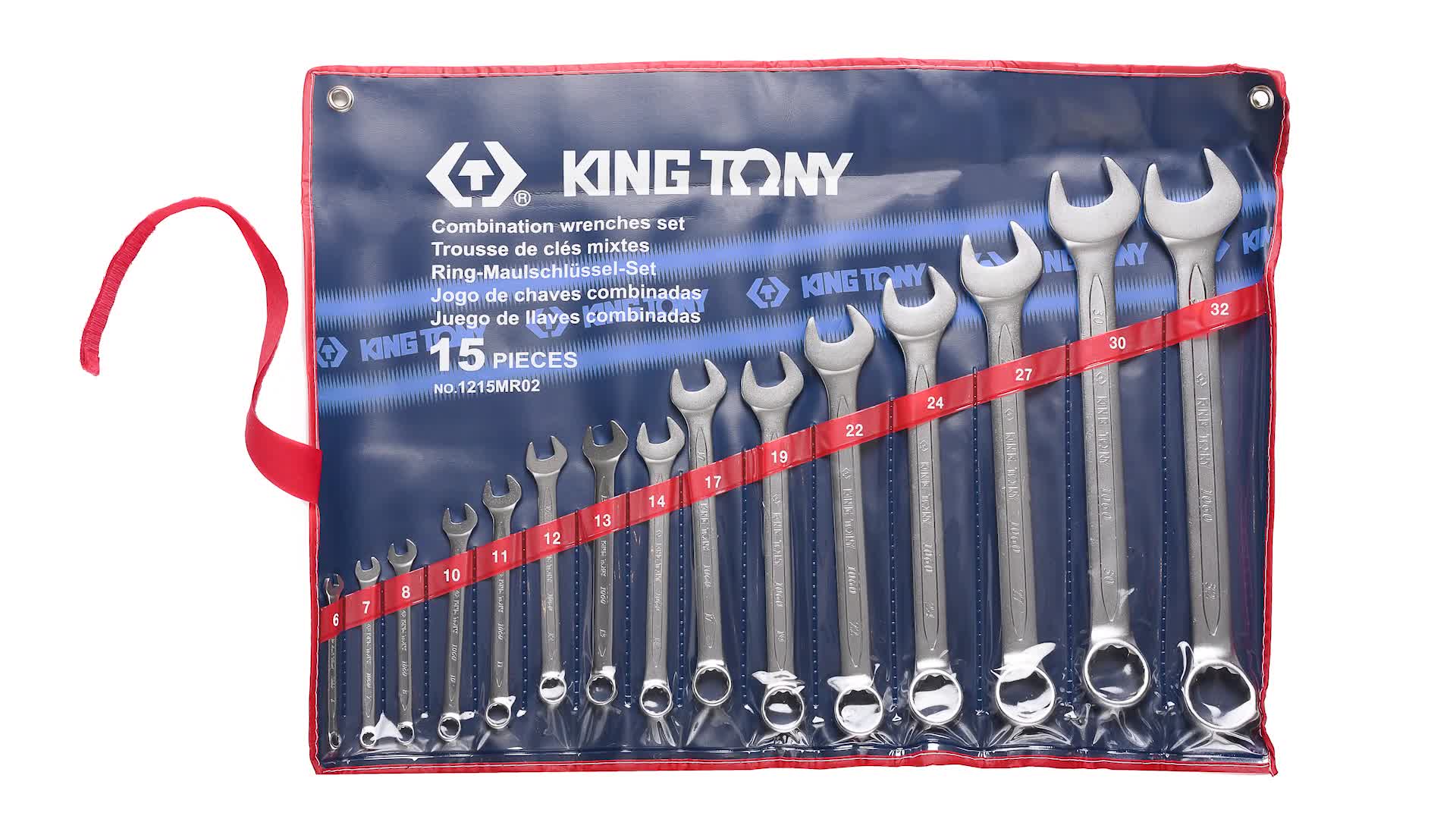 Juego De Llaves Combinadas King Tony 15 Piezas | 6 Mm A 32 Mm | Con Bolsa De Nailon
