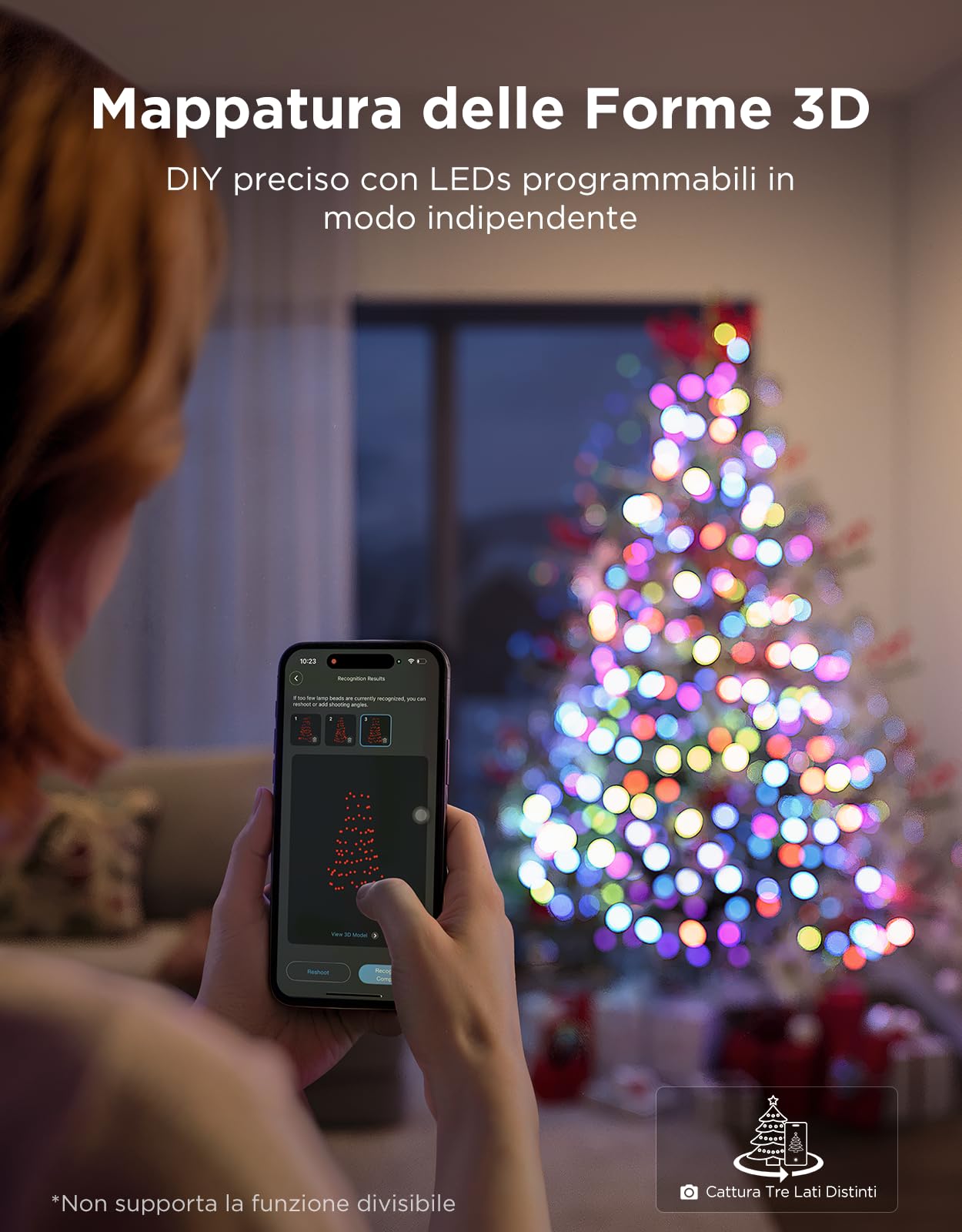 Govee Christmas Sparkle String Lights, Luci RGBWIC da 20M con 250 LEDs | Decorazioni Natalizie per Interni, Oltre 140 Modalità di Scena, Controllo APP Intelligente con Alexa