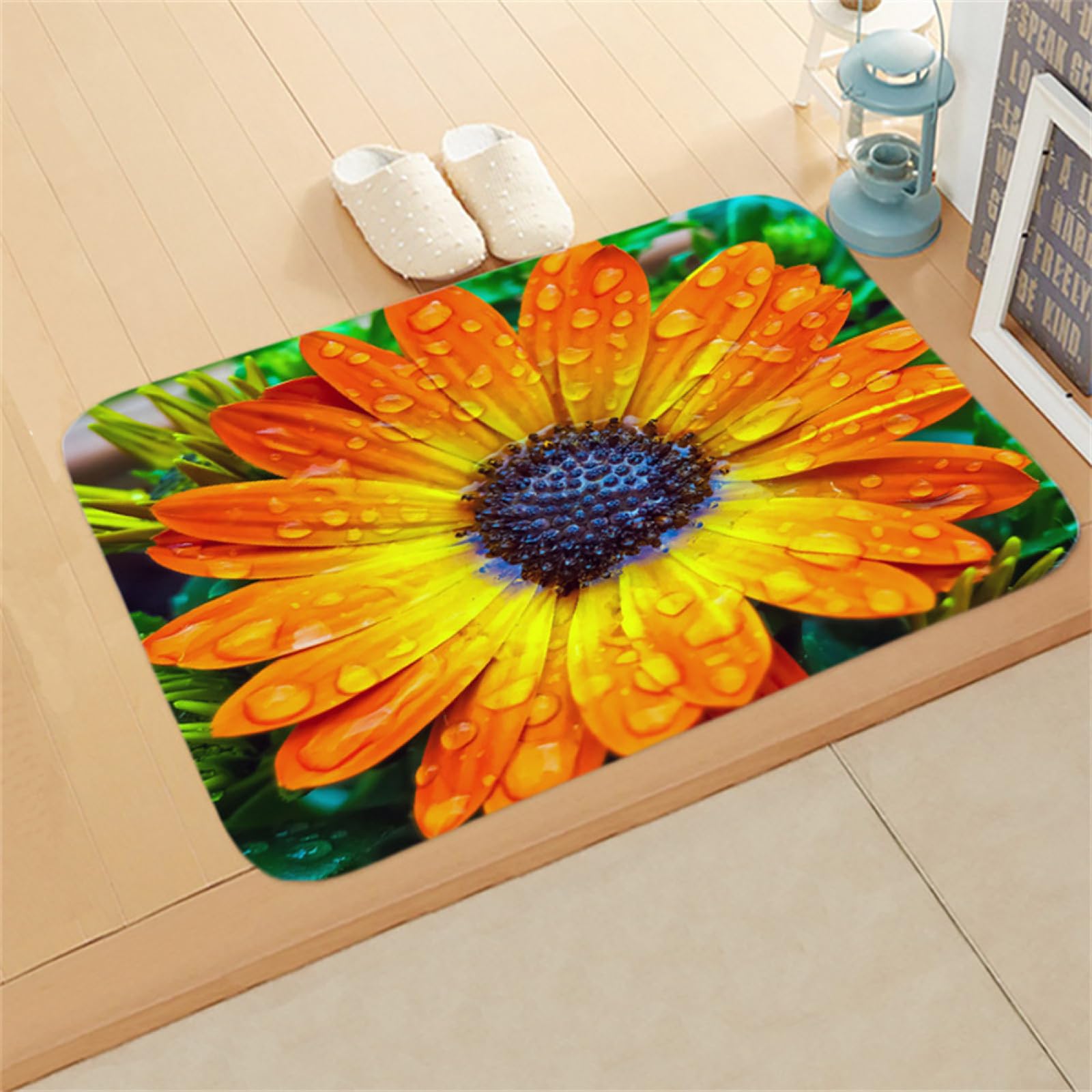 Alfombra de baño 50x80cm antideslizante lavable en color amarillo