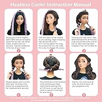 Vista 7 de Rizos sin Calor con Diadema para la Noche, 70'' Rizadores de Cabello sin Calor para Cabello Mediano a Largo, Negro