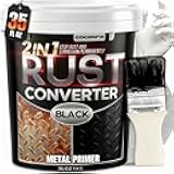 Ultra 2-in-1 Rust Converter Paint & Metal Primer, 35 oz Heat-Stable Rust Reformer & Encapsulator for Frame, Chassis, Trailer, Truck, Paint Directly Over Rust, No-Topcoat Needed, Matte Black