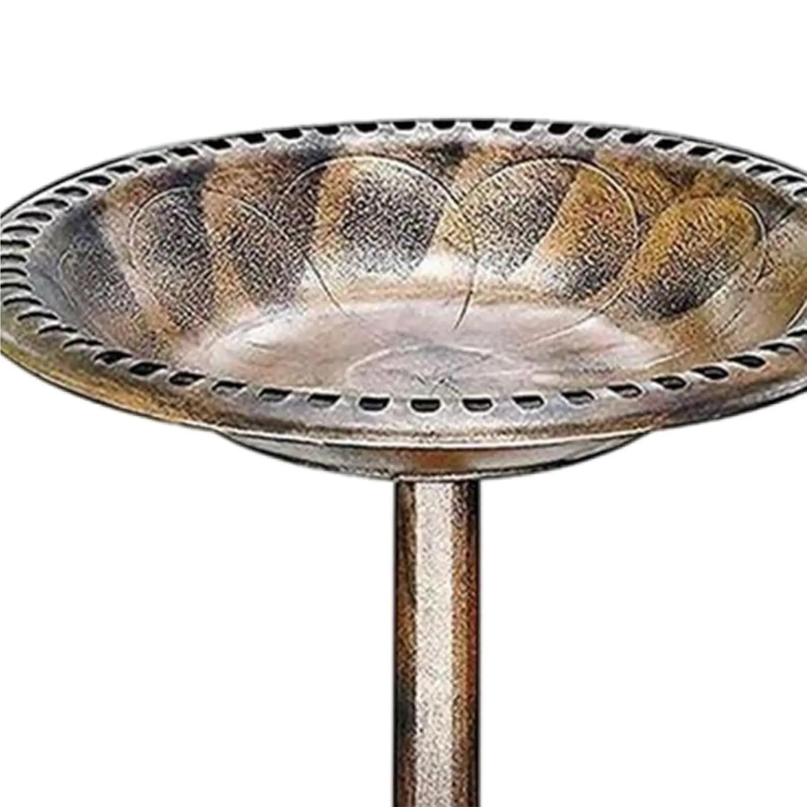 Metal Bebedero pajaros con Pie Baño for pájaros de jardín estilo antiguo | Bebes for pájaros de pie resistentes a la intemperie for césped de balcón(Gold)