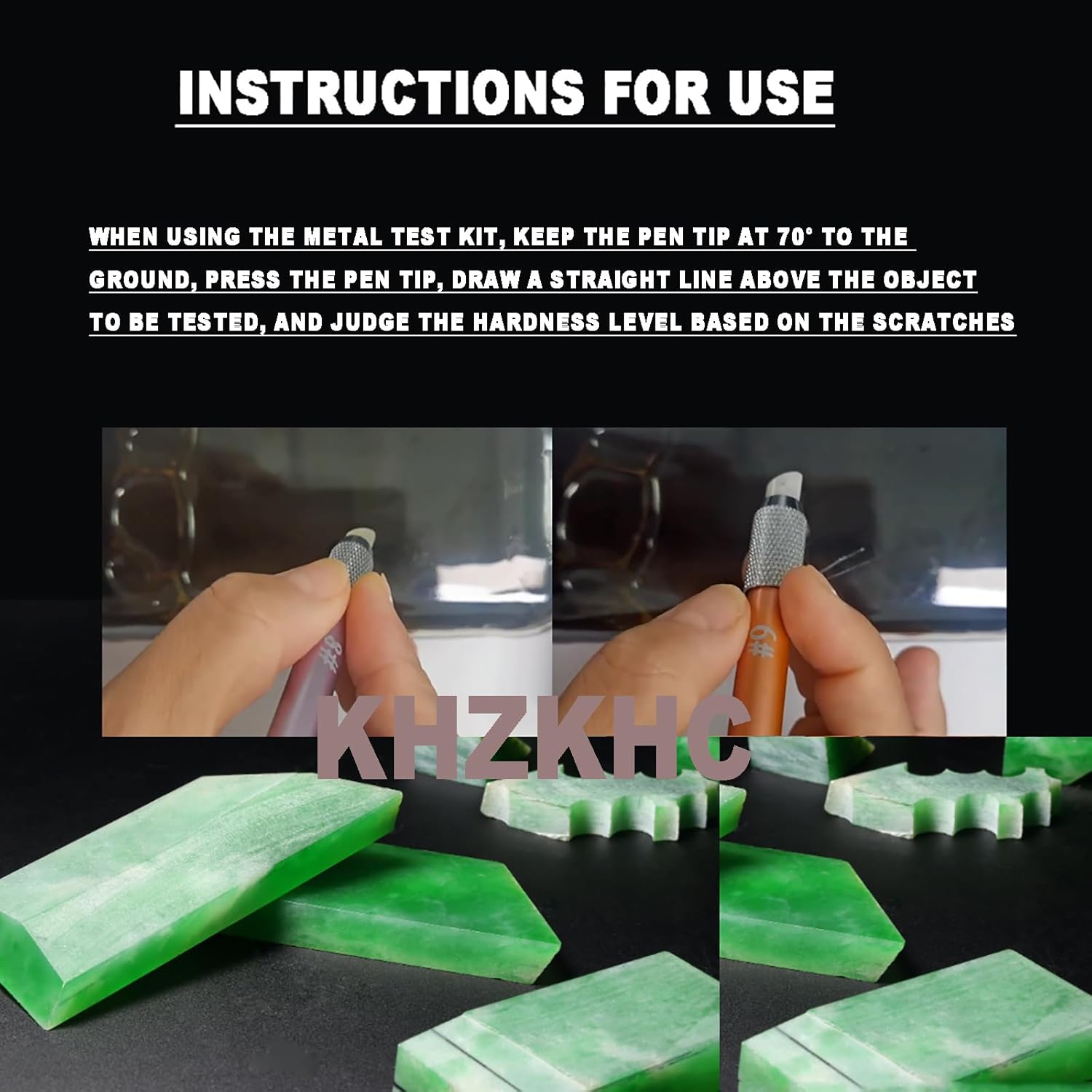 Mohs Hardness Test Kit, Scratch Tester Hardness Test Pen, 2-9 Scratch Tester, with Storage Box, for Industrial Mineral Identification Kit Gem Jade Jewelry