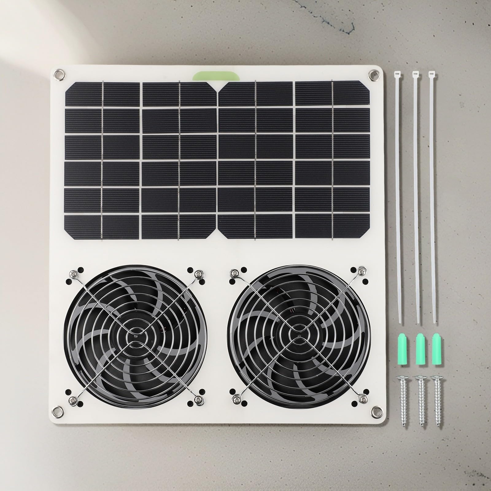 Solarbetriebenes Doppelventilator-Panel-Lüftungssystem für Dachboden Haustierhaus RV Keller Werkstatt mit doppeltem Kugellager-Motor 40 W 280 x 280 mm