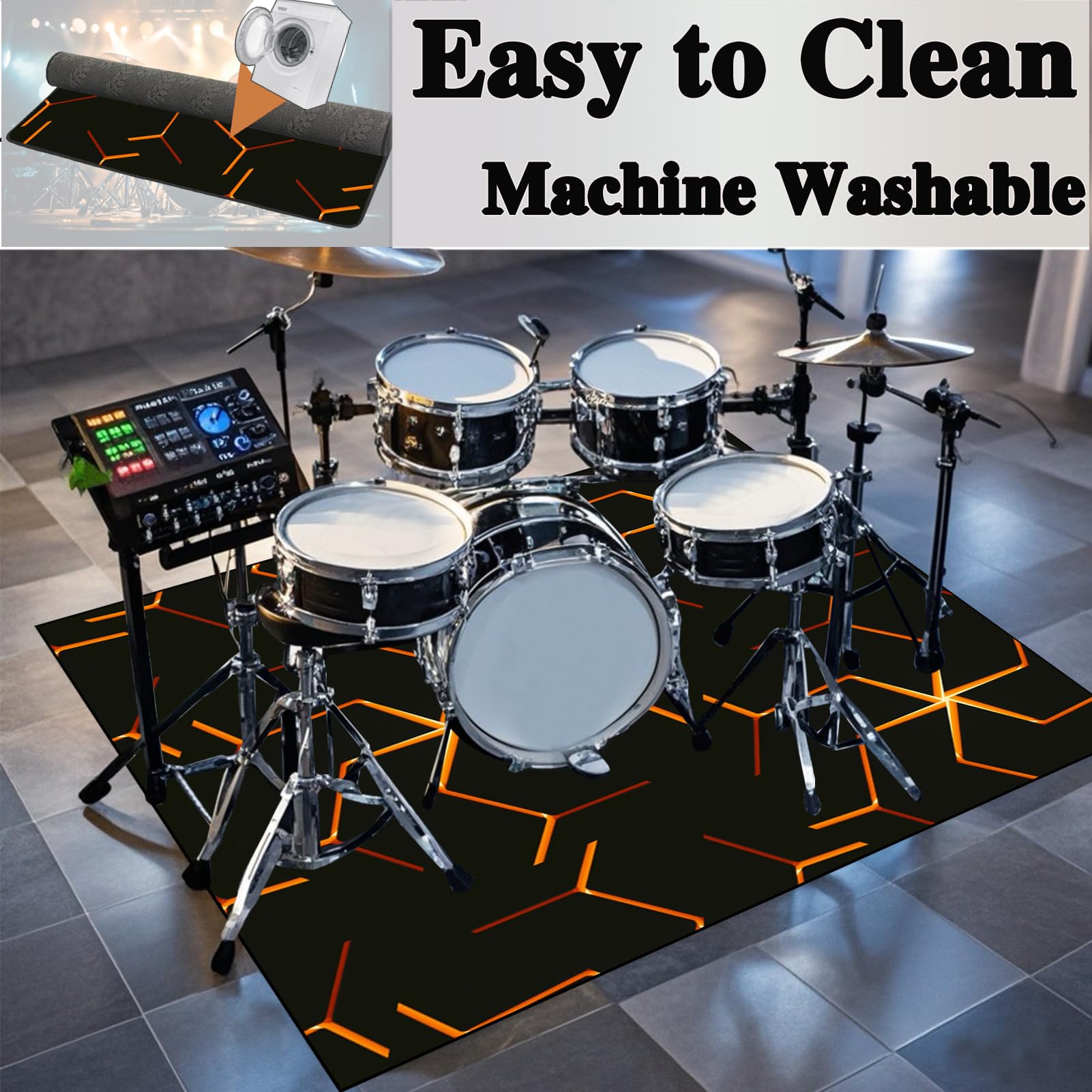 Mata do baterii elektronicznych dźwiękoszczelna mata bębnowa mata ochronna do akcesoriów perkusyjnych instrumenty muzyczne mata podłogowa mata akumulatorowa 160 x 140 cm