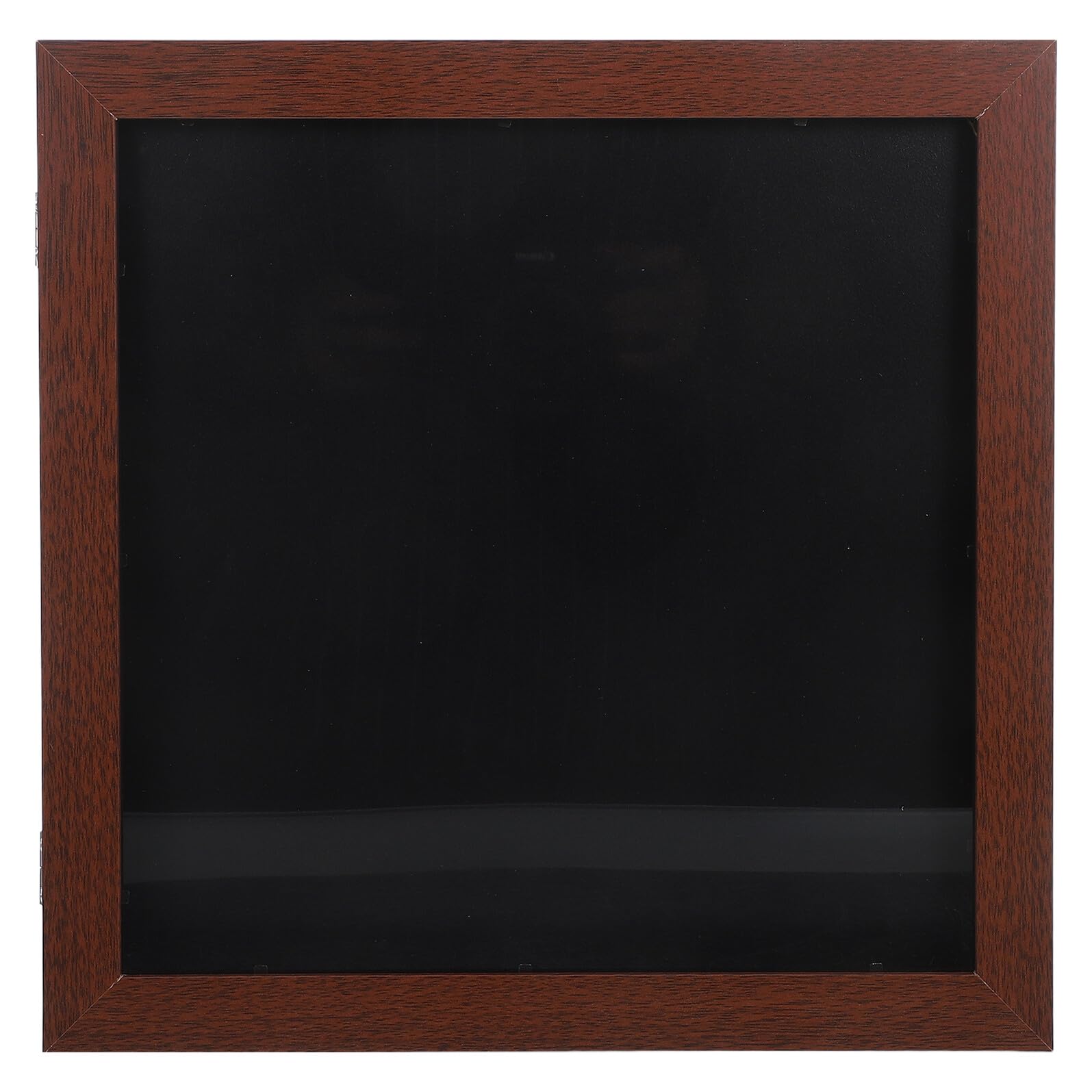Cadre vitrine maillot sport en bois de noyer 33x33 cm pour exposition murale