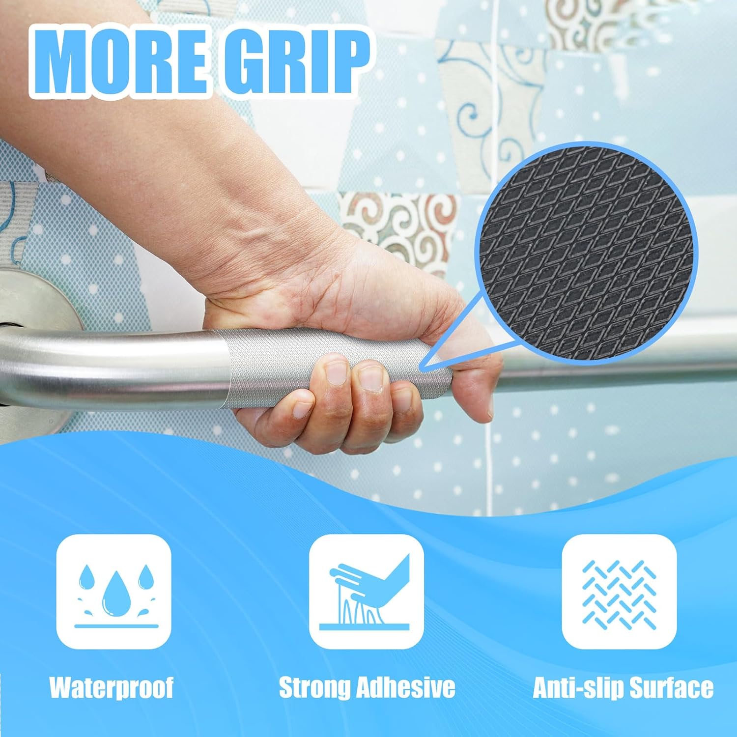 Rubber Grip Tape, Ultra-Thin Strong Adhesive Anti-Slip Waterproof Heat Resistant Wear-Resistant Cushion Pad, Making Handles or Contact Surfaces Safer, with Grip and Comfort (Clear, 2In x 10Ft) - Image 3