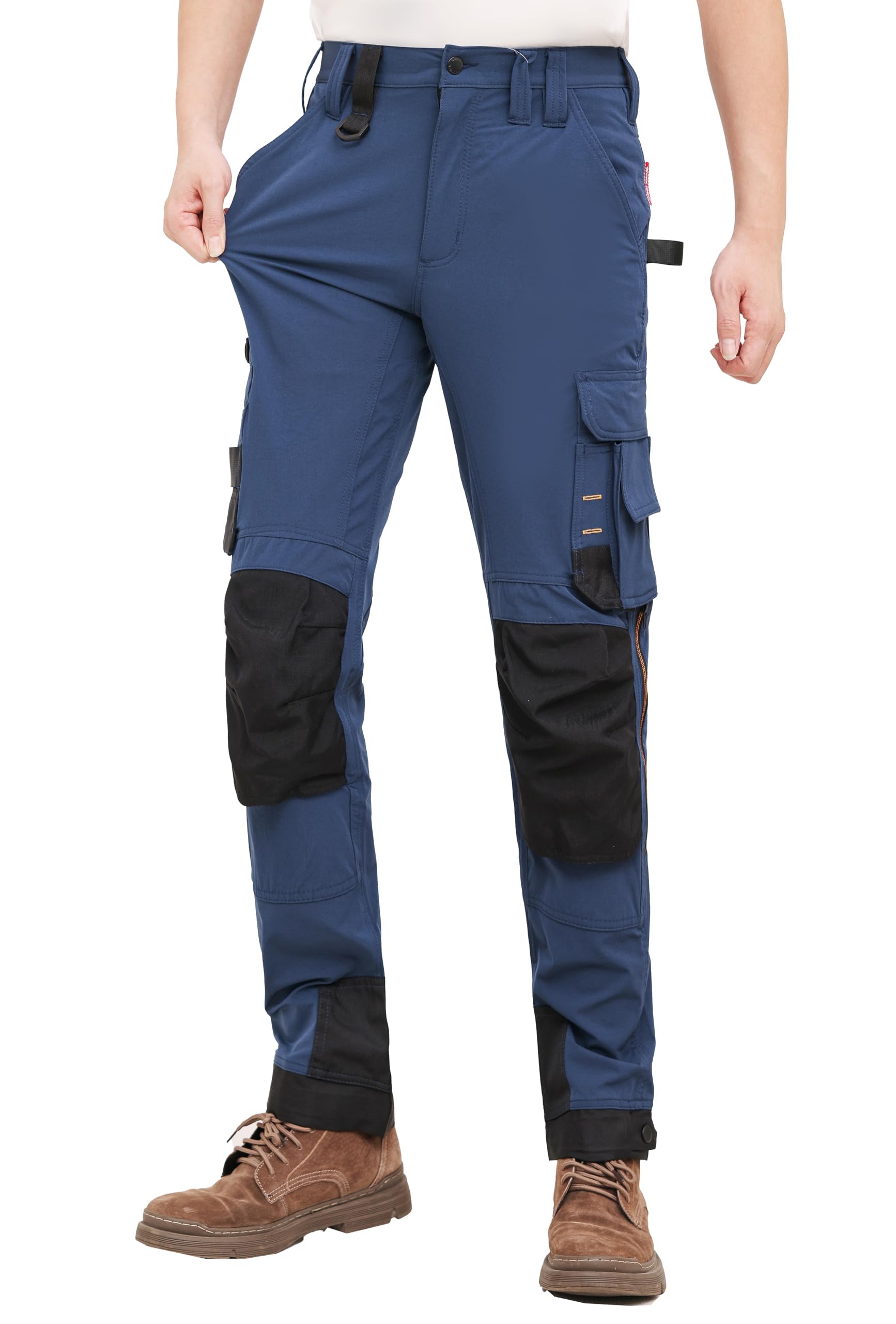 WORK IDEA Herren Slim-Fit Stretch Arbeitshose: Kritische Stoffbereiche aus Cordura – strapazierfähige Eleganz für vielfältige Arbeitsanforderungen.