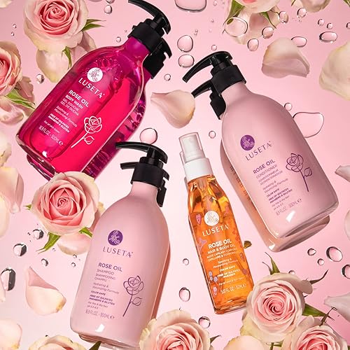 Miniatura 10 de Luseta Rose Oil Champú y acondicionador para cabello fino y seco, 2 x 33.8 oz