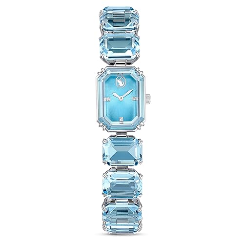 Swarovski Uhr, Armband im Oktagon-Schliff, Edelstahl - Blau