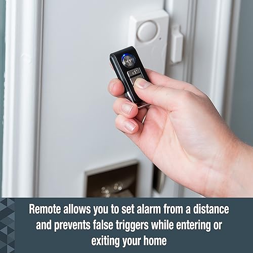 Miniatura 3 de SABRE Alarma de puerta o ventana con control remoto, alarma de 120 dB, audible hasta 750 pies (754.6 ft), 4 ajustes ajustables, brazo y desarma
